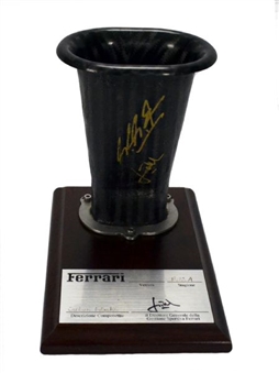 Ferrari Carbon Fiber Monocoque Race Used Fuel Intake signed by Jean Todt and Michael Shumacher